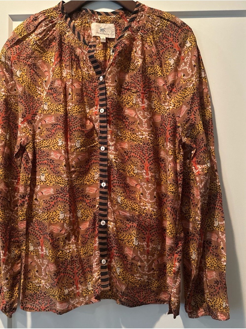 Printfresh Charming Cheetah Print Button-Down Shirt